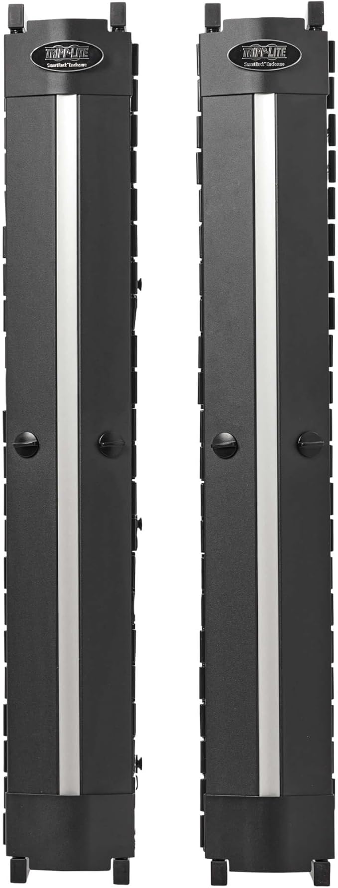 Tripp Lite Vertical Cable Manager, High-Capacity Deep Double Finger Duct, Front-Facing Cover, Two 3.5 feet Tall Sections, 6 inch Wide x 11.4 inch Depth, Black, 5-Year Warranty (SRCABLEVRT6HD)