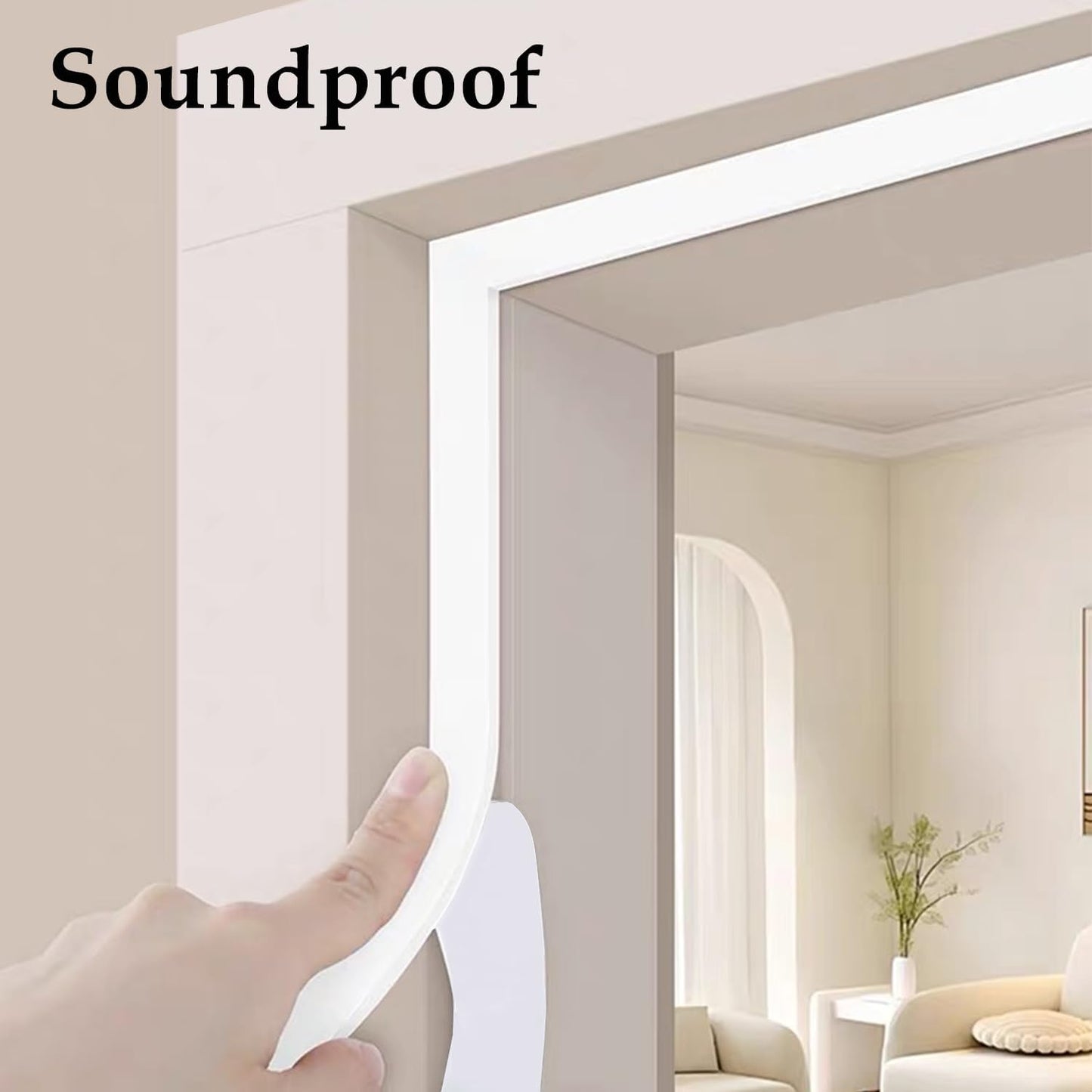 Weather Stripping Door Seal White,Self Adhesive Foam Tape High Density Foam Sealing Strip,Air Conditioner Window Seal,Soundproof Tape Roll(1" W X 1/13" T X 33' L)