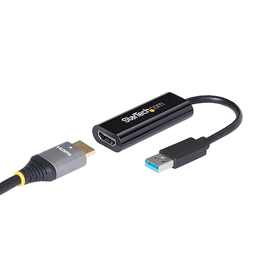 StarTech USB 3.0 to HDMI Adapter, USB-A to HDMI Display Converter, 1080P 60Hz Full HD Video Graphics Adapter, Driver Required, USB Monitor Extender for Windows PC (USB32HDES)