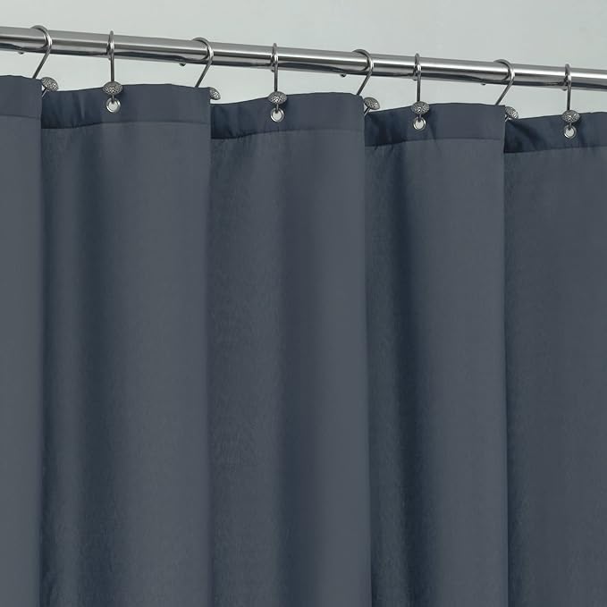 ALYVIA SPRING Extra Long Fabric Shower Curtain Liner Waterproof - 72" x 84", Soft & Lightweight XL Shower Curtain with 3 Magnets, Machine Washable - 72x84, Stone Blue