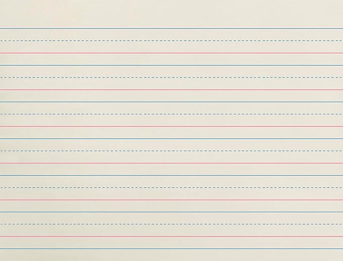 School Smart Zaner-Bloser Writing Paper, Handwriting Practice Lined Paper, Grade 2 Learning, 3/4 Inch Rule, 10-1/2 x 8 Inches, 500 Sheets