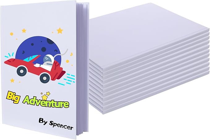 12 Pack Hardcover Blank Book,7x10 Inch Unlined Sketchbook Journal - 18 Sheets/36 Pages Each, Bulk Pack of White Hardcover Blank Books for Writing, Drawing Make Your Own Book, Multi-Purpose for Students & Adults