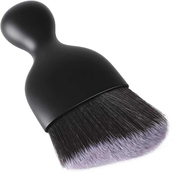 Car Detailing Brush, Soft Bristle Cleaning Brush, Scratch-Free Auto Duster Tool for Dashboard, Air Vents, Leather & Interior Cleaning (Black&White)