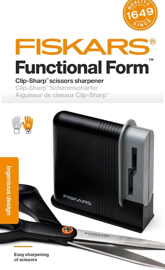 Fiskars Clip-Sharp Scissors Sharpener, Total Length: 4 cm, plastic, 1000812