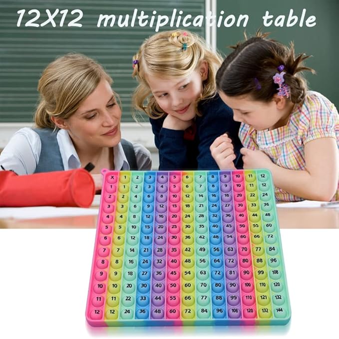 12 Multiplication Table Learning Workbook P00P Fidget Multiplication Game 12x12 Table Math Games Digital Table Toy, Fidget Learning Game Toy Relieves Stress, Creates Various Math Operations