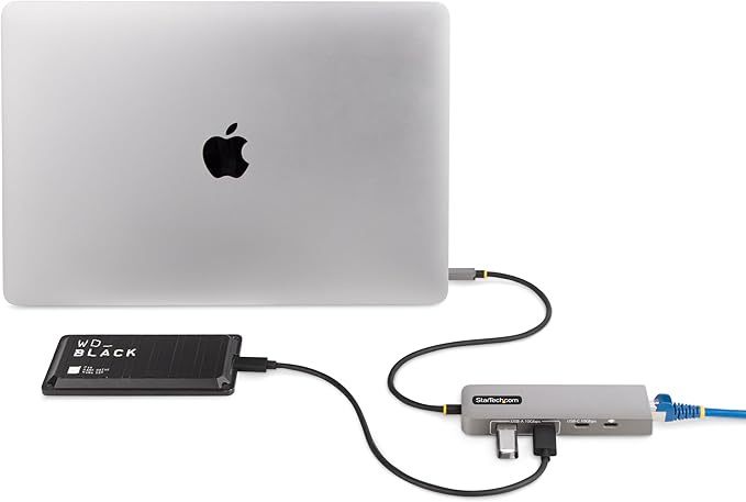 StarTech.com 3-Port USB-C Hub, 2.5 Gbps Ethernet, 100W PD Pass-Through Port, USB 3.2 10Gbps, 2X USB-A/1x USB-C, Portable Hub
