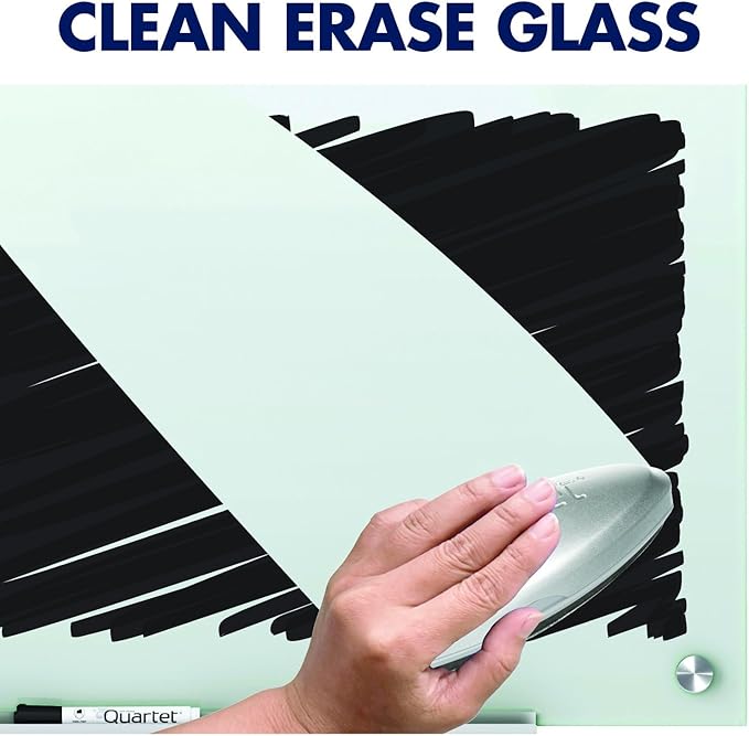 Quartet Magnetic Glass Dry Erase White Board, 24''W x 18''H Whiteboard, Infinity Frameless Mounting, White Surface (G2418W)