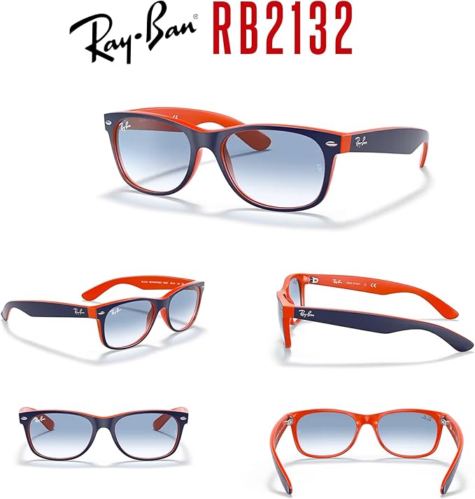 Ray-Ban RB2132 NEW WAYFARER 55MM Square Sunglasses For Men For Women +BUNDLE with ACCESSORY EYEWEAR KIT