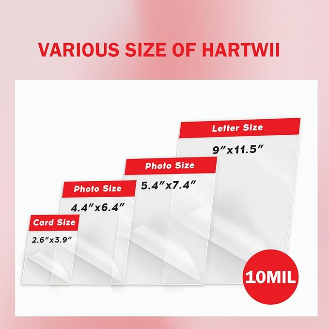 50 Pack Self Sealing Laminating Pouches for Small Business Card,10 Mil Thick Waterproof Double-Sided Self Adhesive Laminating Pouches,2.6x3.9 Inches, No Laminator Machine Needed