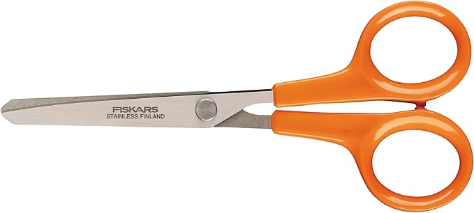 Fiskars Hobby Scissors, Length: 13 cm, For Right- and Left-handed Users, Stainless Steel Blade/Plastic Handles, Orange, Classic, 1005154