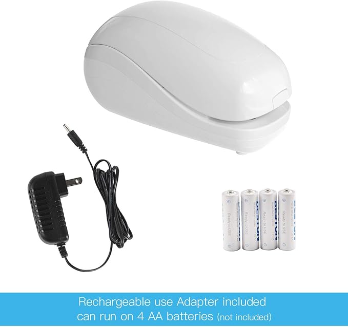 Electric Stapler,Including 2000 Staples and 1 Staple Remover, Suitable for Palm Size and high Comfort，25 Sheet Capacity, AC Adapter or Battery Powered，Battery not Included，(White)