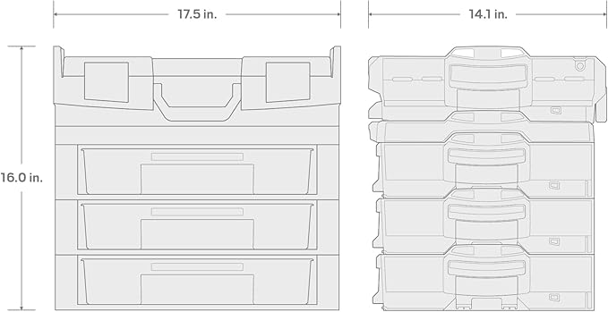 TEKTON 3-Drawer Stack with Shallow Tool Box (L-BOXX 1) and Organizer Bins | OLB99203