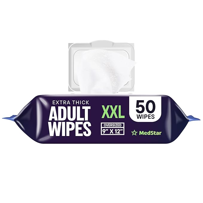 Adult Wipes for Elderly 1 Pack - Hospital Grade Extra Large Extra Thick Disposable Washcloths for Adult No-Rinse Bathing & Shower Alternative - Fragrance-Free XXL