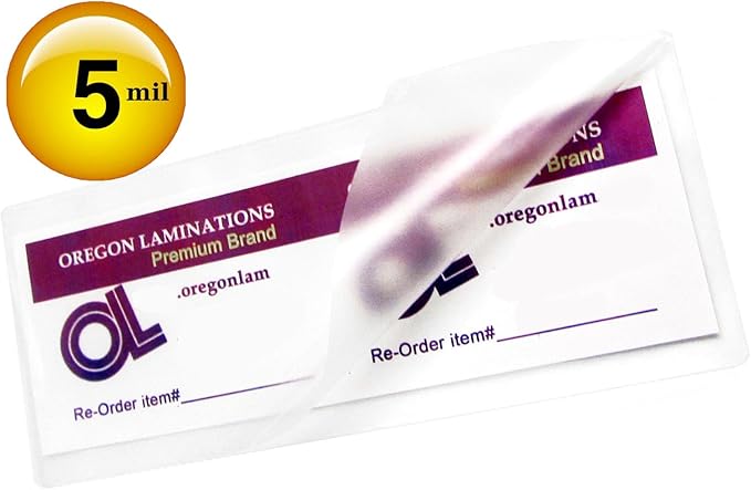 Heat Activated Laminating Pouches 5 Mil 3” x 8-3/4” (76mm x 222mm x 125 microns Thick) for up to 2-3/4” x 8-1/2” Bookmark Size Sheets [pk of 500] Clear Gloss