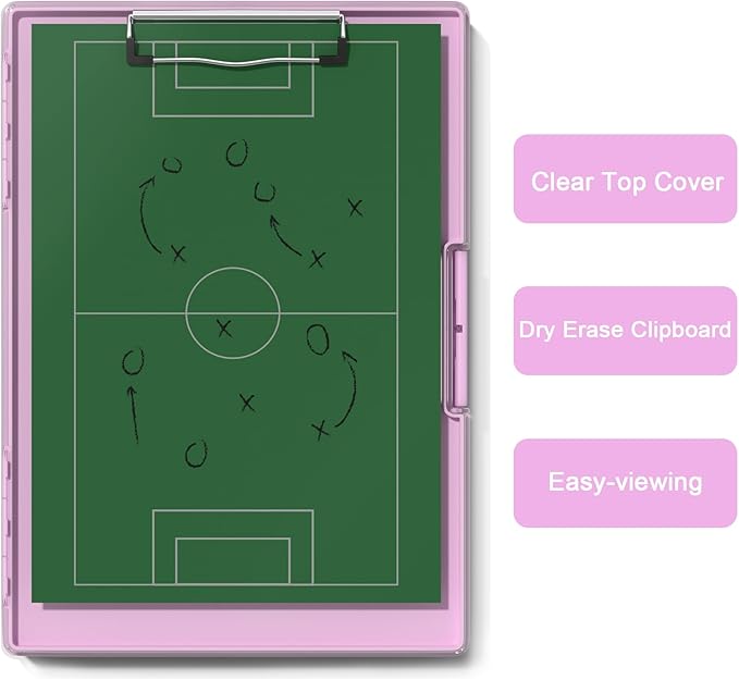 Hongri Clipboard with Storage, PalePink 8.5 x 11 Folder Nursing Side Opening, Heavy Duty with Dual Compartment, Smooth Writing for Teacher, Size 13.3 x 9.4 x 1.5 in, Office & School Supplies