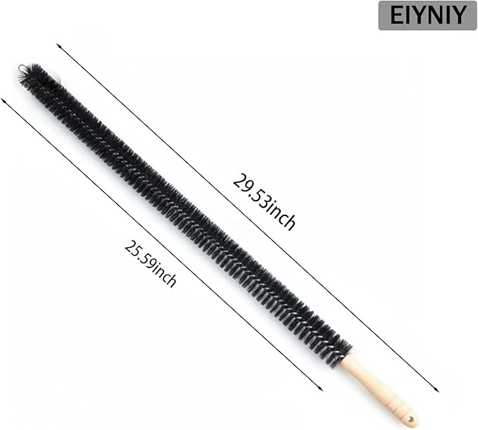 Dryer Cleaner Vent Brush Long Flexible Dryer Vent Cleaner with Wood Handle and Refrigerator Condenser Coil Brush Long Flexible Refrigerator Coil Cleaning Brush (EY-008)