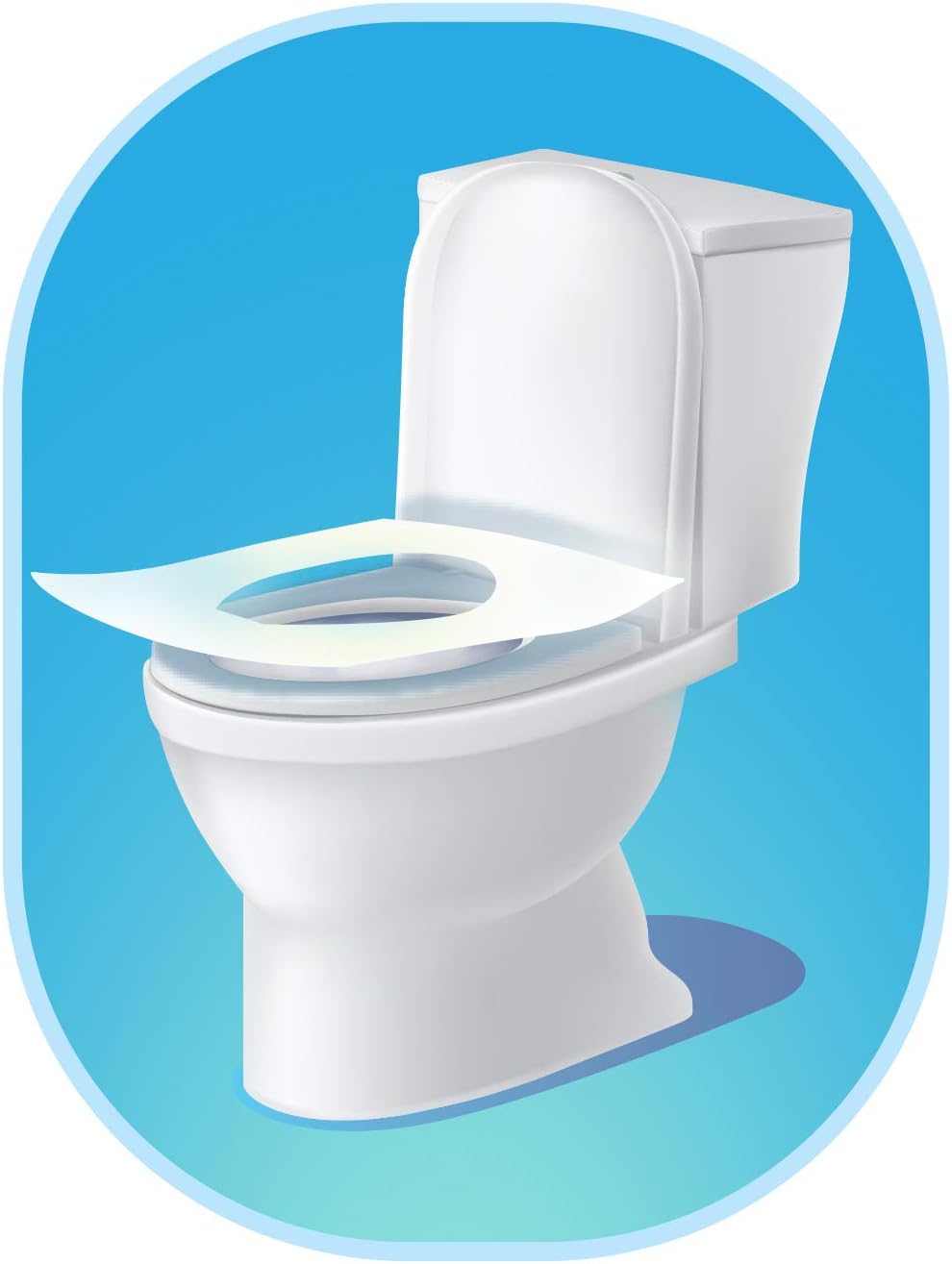 Rockland Guard Toilet Seat Cover - Flushable & Disposable Toilet Seat Cover for Bathroom - Road Trip Accessories & Travel Essentials for Kids & Adults - 10 Resealable Packs with 10 Sheets - 100-Count