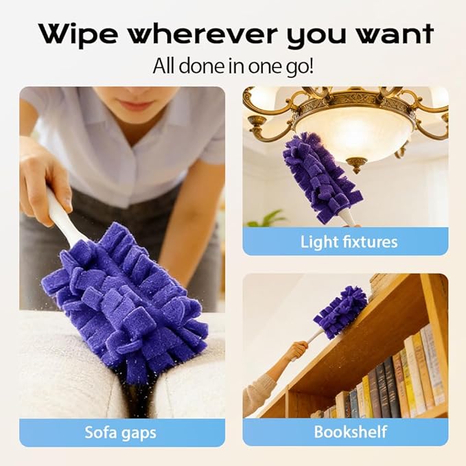 Duster Refills, Reusable Duster Refills, 360 Heavy Duty Duster Refill Pads, Washable Dusters Refill for Home, Blinds, Car, Pet, Furniture, Fans (2PC)