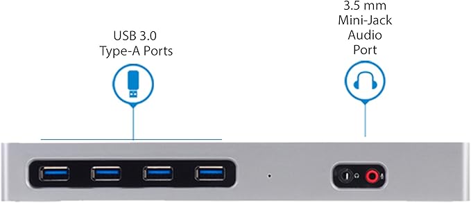 StarTech.com USB-C & USB-A Dock - Dual Monitor 4K 60Hz Dock DisplayPort + HDMI - Hybrid USB 3.0 Docking Station for USB-C/USB-A Laptops - 6x USB Type-A, GbE - USB 3.1 Gen 1 - Mac/Windows (DK30A2DH)