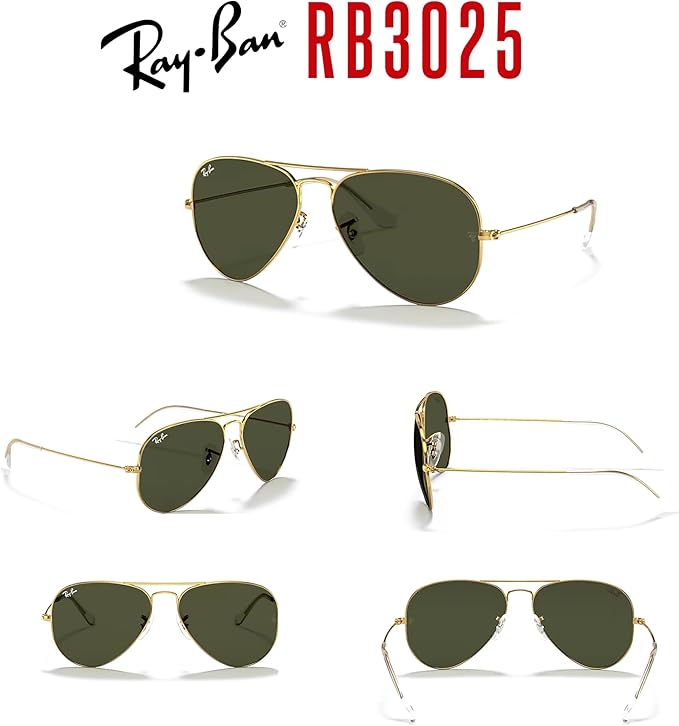Ray-Ban RB3025 Metal POLARIZED Aviator Sunglasses For Men For Women +BUNDLE with ACCESSORY EYEWEAR KIT