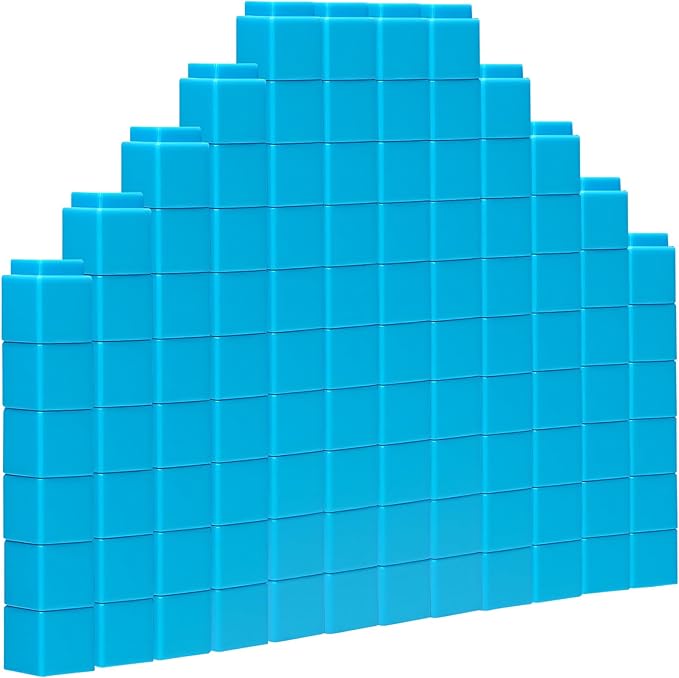 200 Pcs Light Blue Linking Cubes for Math Counting Cubes Manipulatives Plastic Counting Block Manipulative Classroom Learning Supplies for Educational Preschool Activities Boy Girl (Light Blue)