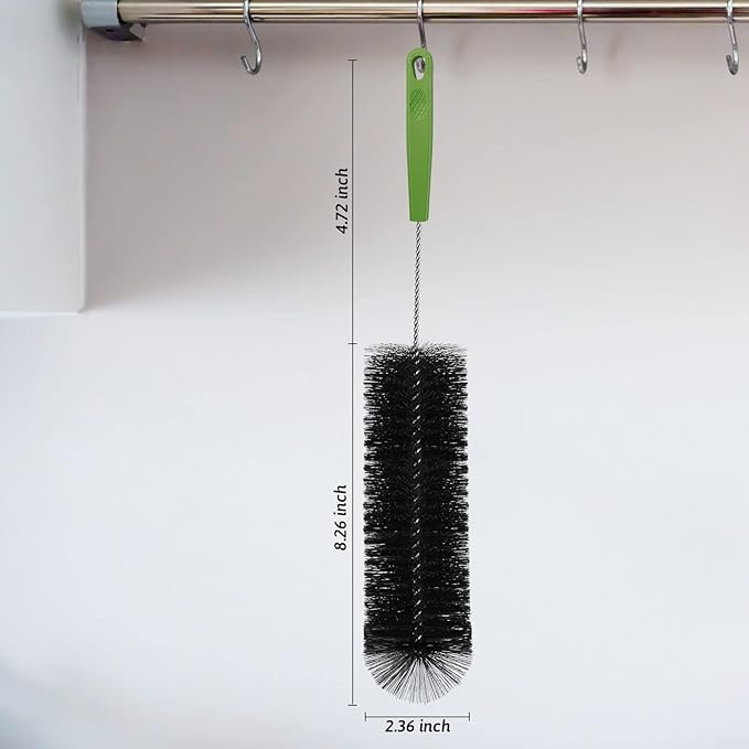 Long Bottle Brush, 12.98 in Bendable Cleaner Brushes for Cleaning Neck Beer Bottles, Wine, Baby Bottles, Water Bottles, Tumblers, Flask, Bird Feeder, Vase, Pipes and Brewing Supplies Black/1Pack