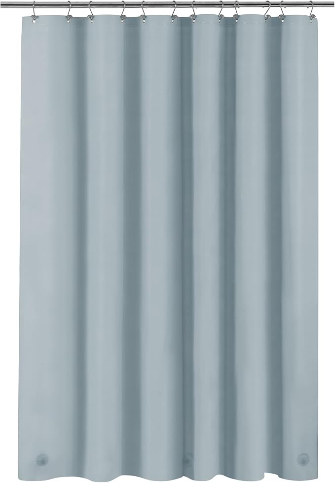 Barossa Design Shower Curtain Liner - Premium PEVA Shower Liner for Bathroom, BPA & PVC Free, No Chemical Smell, Lightweight Standard Size Bath Curtain with 3 Magnets, Metal Grommets - Stone Blue