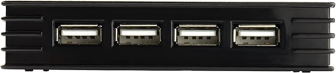StarTech.com 4 Port Compact Black USB 2.0 Hub - Bus-powered or with Included Power Adapter - Portable Mac/PC laptop hub, TAA (ST4202USB)