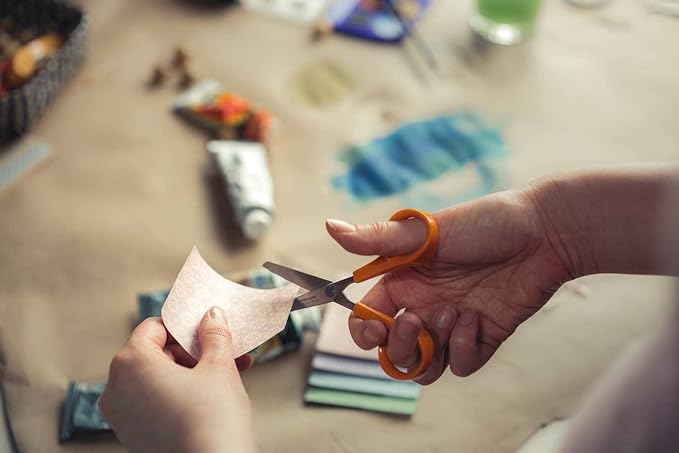 Fiskars Hobby Scissors, Length: 13 cm, For Right- and Left-handed Users, Stainless Steel Blade/Plastic Handles, Orange, Classic, 1005154