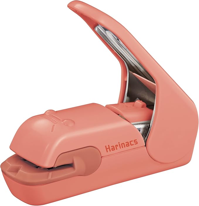 Kokuyo Stapleless Stapler, Harinacs Desktop & Handheld Staple-Free, Up to 5 Sheets No Staple Binding, Portable Compact Holeless Stapler, Salmon Pink, Japan Import (SLN-MPH105VP)