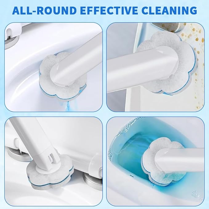 48 Count Disposable Toilet Brush Refill Pads, Disposable Toilet Bowl Wand Refills, Toilet Cleaning Refills, Toilet Scrubber Refills, Brush Head Replacement