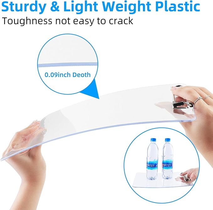 2 Pack Plastic Clipboards, A4 Acrylic Clear Board 8.5x11 for Classroom, Students, Transparent Letter Size 9" x 12.5" with Low Profile Clip, Office & School Supply