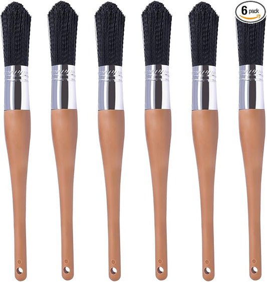 Wesquer Parts Cleaning Brush Home and Auto Use Parts Cleaner Brush Solvent Brush for Cleaning Auto Engine Parts, Clean Motors, Metal Parts, Machinery (Black 6pcs)