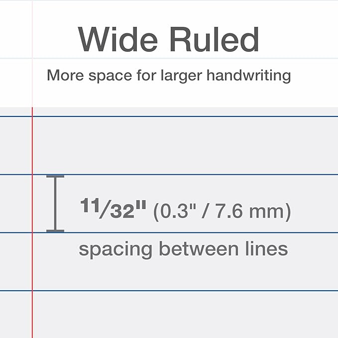 Oxford Reinforced Filler Paper, 8 x 10.5 Inch, Wide Rule, 3 Hole Punched, Lined Loose Leaf Paper for Ring Binders, 100 Sheets, White (1002098)