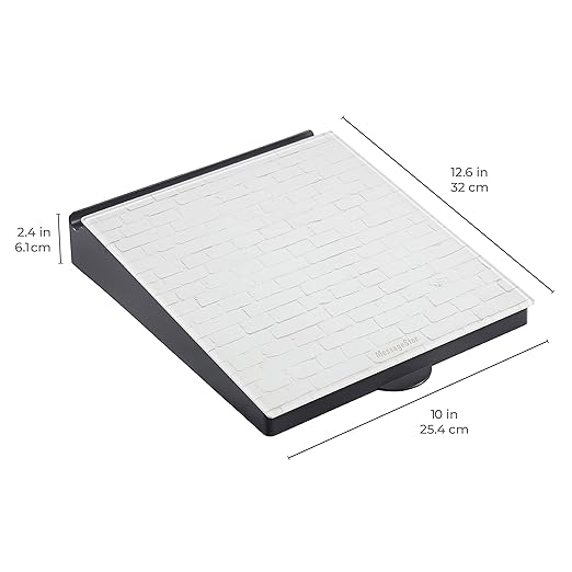 ECR4Kids MessageStor Dry-Erase Glass Board Memo Station, Desk Organizer, White Brick