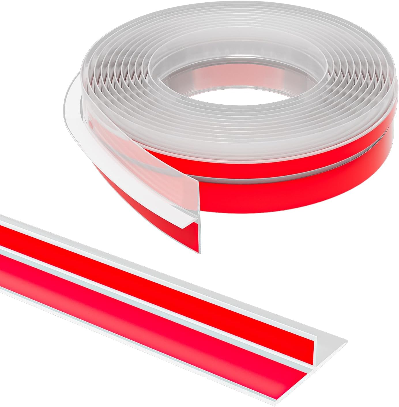 T-Shaped Door Draft Stopper, 1.37 in x 10 Ft Silicone Seal Strip for Windows Gaps, Weather Stripping Seal Strip Shower Sweep, Clear