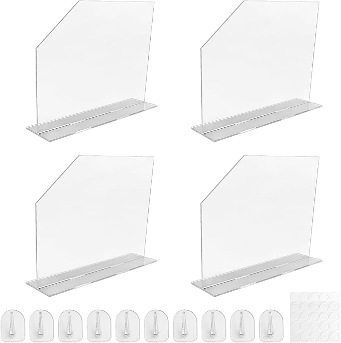 4 Pcs Acrylic Sink Splash Guard with Base 16.14 x 13.38 Inch Plate Countertop Partition Transparent Freestanding Panel Barrier for Hospitals Labs Home Kitchen Bathroom