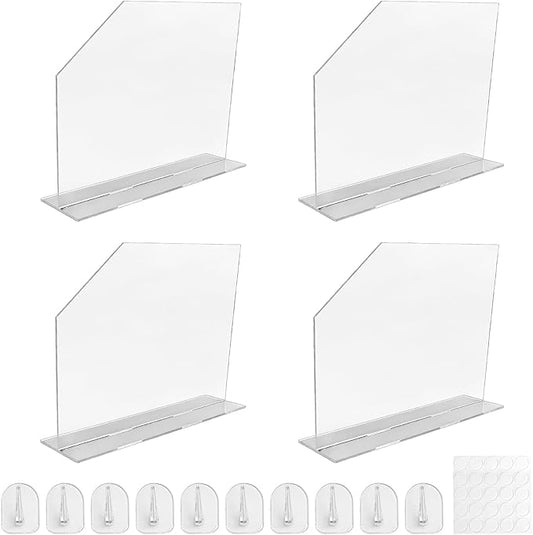 4 Pcs Acrylic Sink Splash Guard with Base 16.14 x 13.38 Inch Plate Countertop Partition Transparent Freestanding Panel Barrier for Hospitals Labs Home Kitchen Bathroom