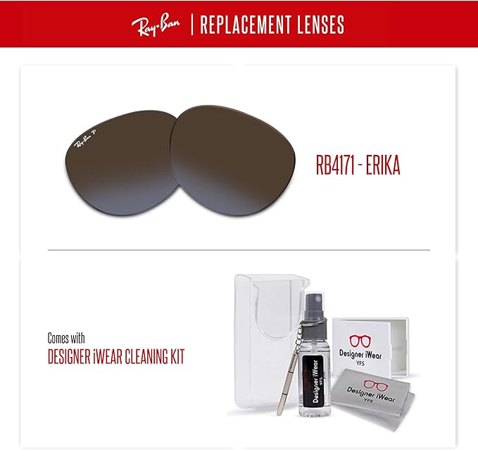 Ray-Ban Original RB4171 ERIKA Replacement Lenses For Women+BUNDLE with ACCESSORY EYEWEAR KIT