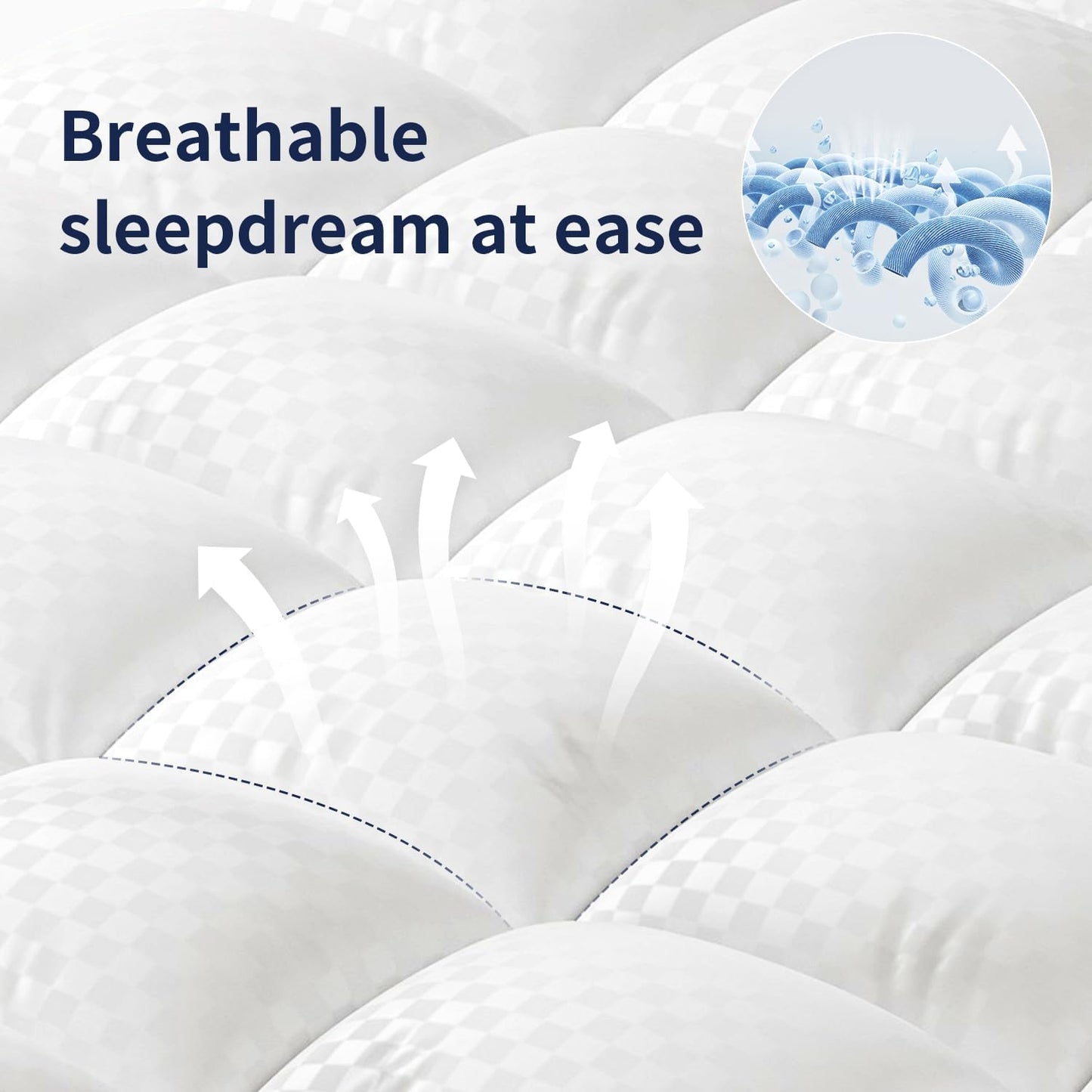 Mattress Topper California King Mattress Pad Cover Mattress Protector with 8-21 Inch Deep Pocket Overfilled Down Alternative Filling