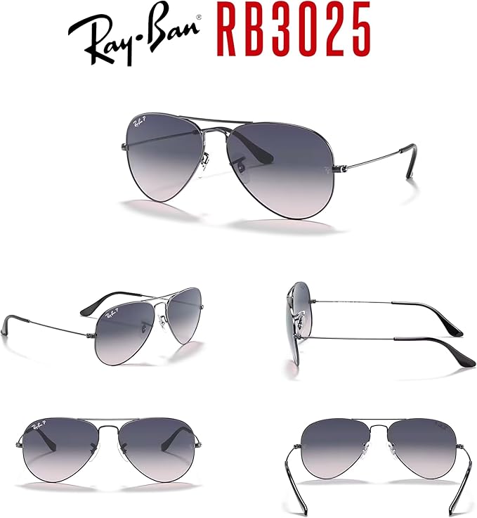 Ray-Ban RB3025 Metal POLARIZED Aviator Sunglasses For Men For Women +BUNDLE with ACCESSORY EYEWEAR KIT
