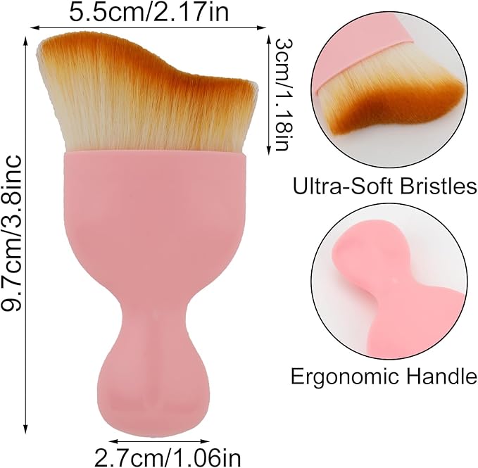 Car Detailing Brush, Soft Bristle Cleaning Brush, Scratch-Free Auto Duster Tool for Dashboard, Air Vents, Leather & Interior Cleaning (Pink&Brown)