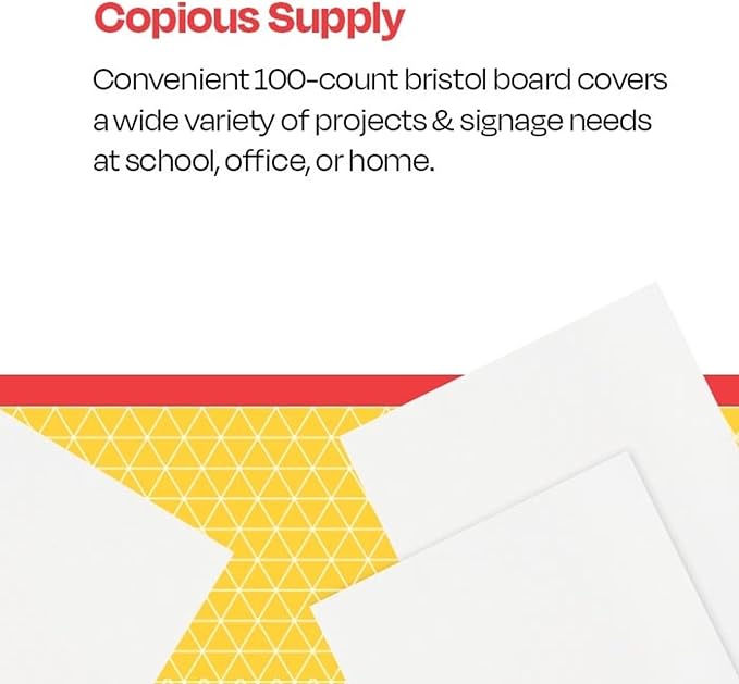 School Smart Folding Bristol Tagboard, 12 x 18 Inches, White, Pack of 100