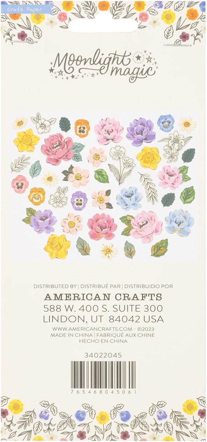 Crate Paper Moonlight Magic Ephemera Floral Die Cuts