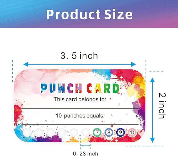 320 Pieces Punch Cards Incentive Student Reward Card Awards Loyalty Cards for Classroom Kids Behavior Teachers Students Business Punch 3.5 x 2 Inch（4 Styles）