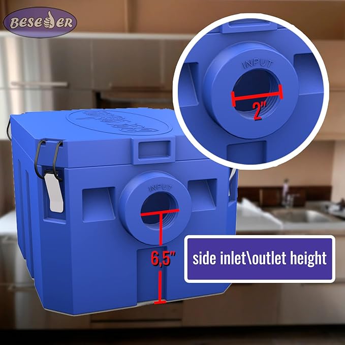 Grease Trap plastic 5 GPM Under Sink for Home Kitchen, Foodtrack, Canteen, Cafe, pizzeria, pastry shop