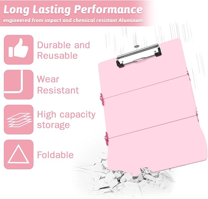 Nursing Clipboard Foldable Clipboard Medical: Edition Cheat Sheets Aluminum 3 Layers Foldable Clipboards Nursing Pocket Size Profile Clip Nurse Clipboards Notepad for Nurses Students and Doctors