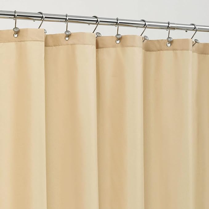 ALYVIA SPRING Long Fabric Shower Curtain Liner Waterproof - 72" W x 78" L, Soft & Lightweight Long Shower Curtain with 3 Magnets, Machine Washable - 72x78, Khaki