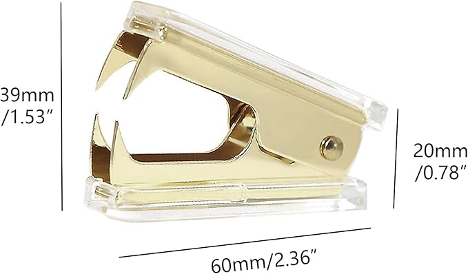 NatSumeBasics Clear Acrylic Staple Remover 2pcs Cute Gold Staple Stapler Removers Staples Puller Tool for Home Office School Desk Accessories (2 Yellow Gold)