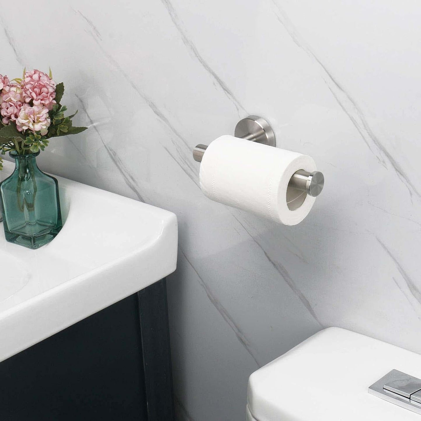 NearMoon Bathroom Toilet Paper Holder, Premium SUS304 Stainless Steel Rustproof Wall Mounted Toilet Roll Holder for Bathroom, Kitchen (4 Pack, Brushed Nickel)